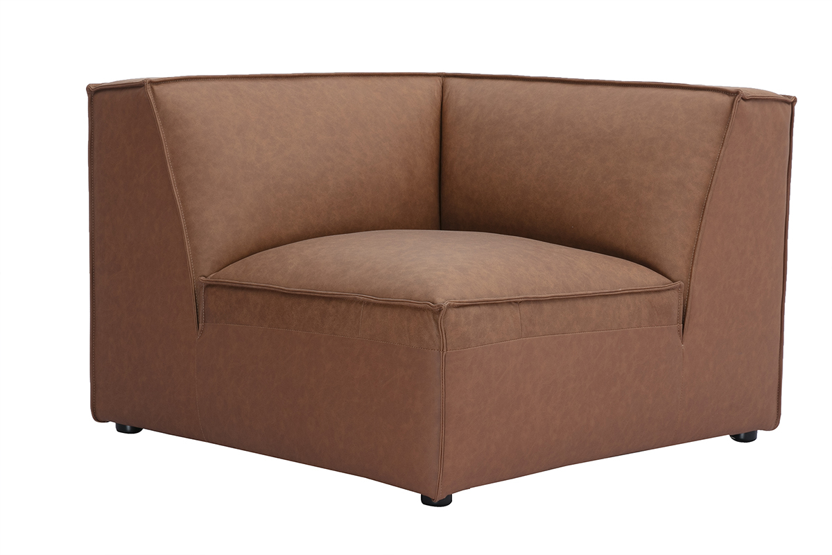 Zentrales Eckmodul fr braunes Ledersofa SPLIT