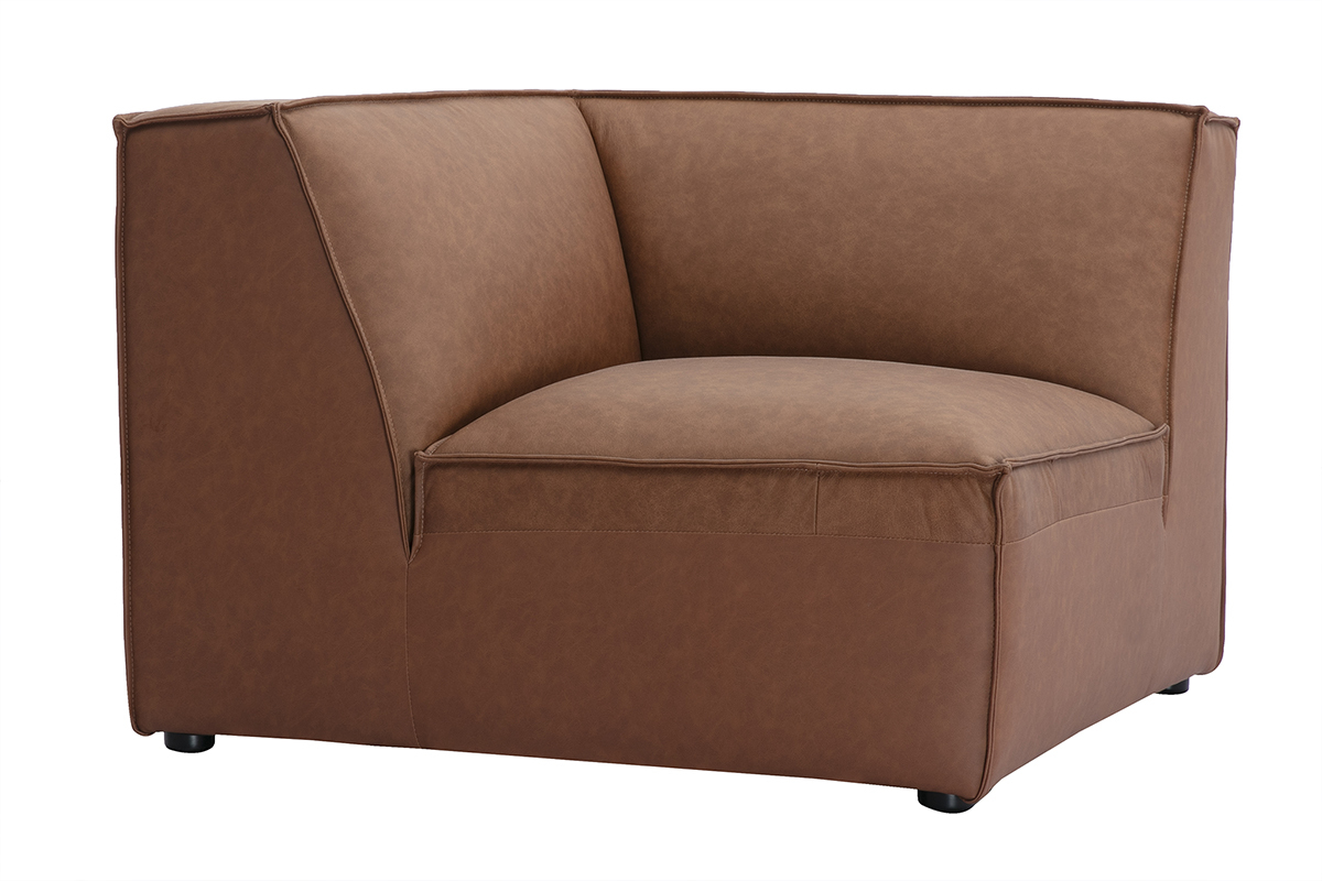 Zentrales Eckmodul fr braunes Ledersofa SPLIT