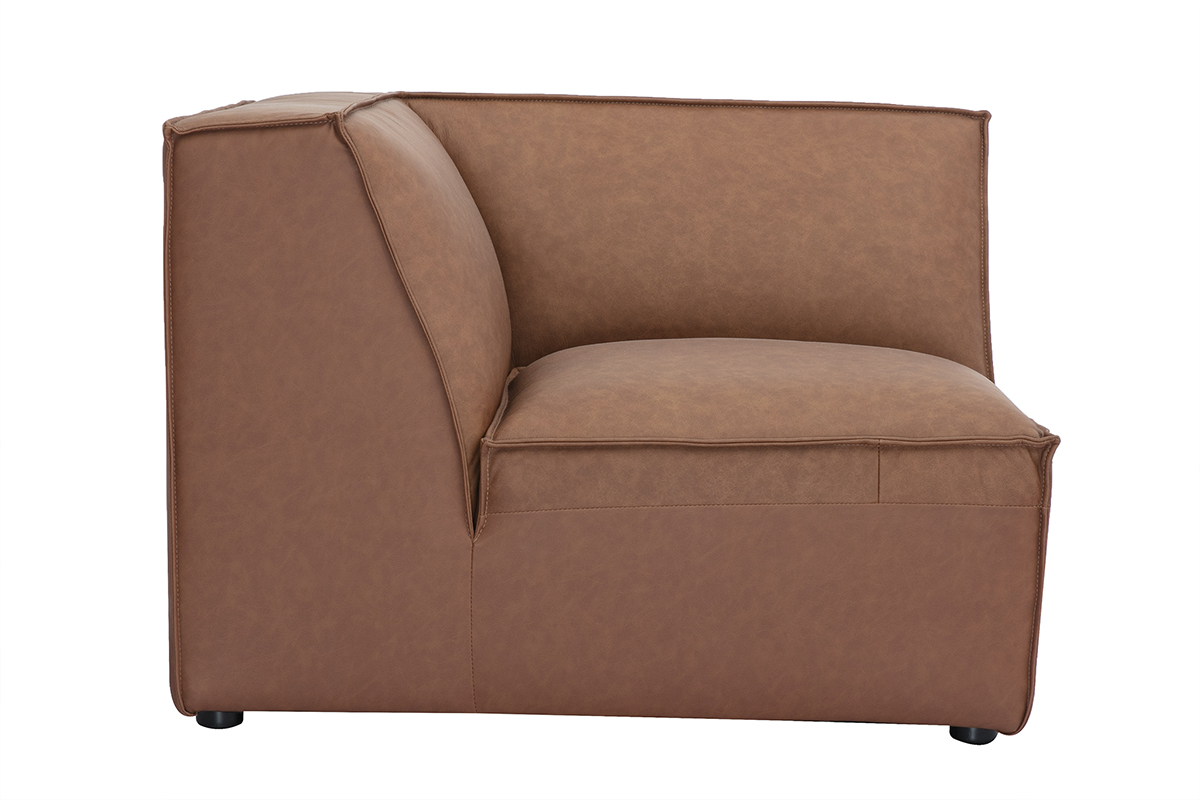 Zentrales Eckmodul fr braunes Ledersofa SPLIT