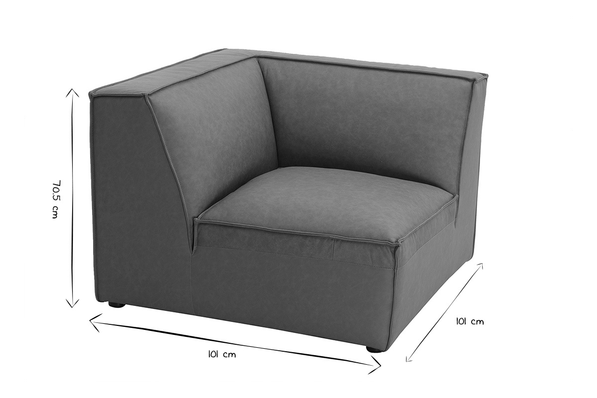 Zentrales Eckmodul fr braunes Ledersofa SPLIT