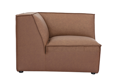 Zentrales Eckmodul für braunes Ledersofa SPLIT