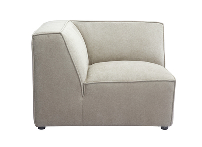 Zentrales Eckmodul für Sofa in beigem Samt-Effekt Stoff Texturierter SPLIT