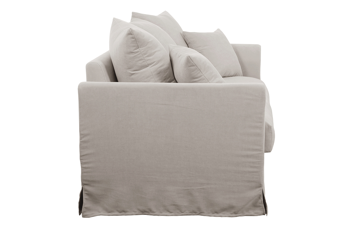Zwei-Sitzer-Sofa aus leinfarbenem Stoff mit abnehmbarem Bezug FEVER