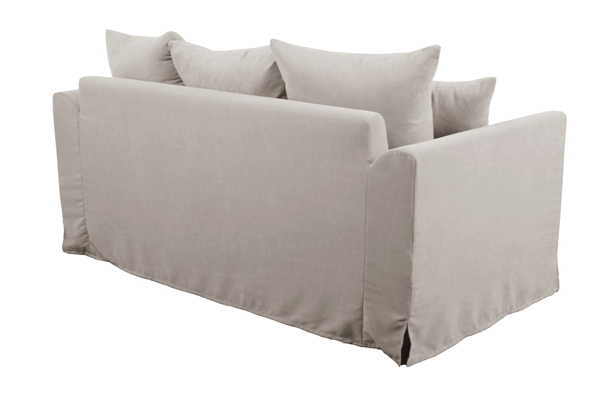 Zwei-Sitzer-Sofa aus leinfarbenem Stoff mit abnehmbarem Bezug FEVER