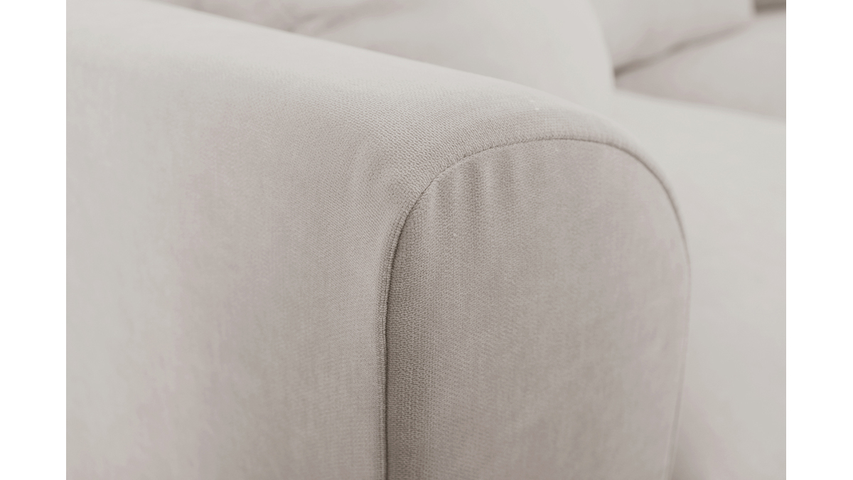 Zwei-Sitzer-Sofa aus leinfarbenem Stoff mit abnehmbarem Bezug FEVER