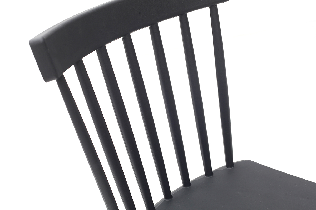 Zweifarbige Design-Sthle schwarz und Holz (2-er Satz) GAMBO