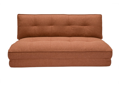 Zweiplätziger Schlafsessel aus terrakottafarbenem Stoff SALLY