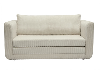 Zweisitzer-Schlafsofa aus beige-farbenem Cordstoff LEON