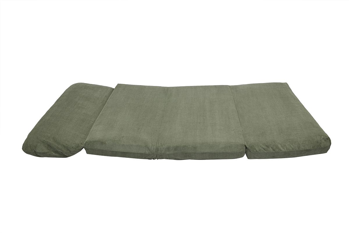 Zweisitzer-Schlafsofa aus khakifarbenem Samt-Cordstoff SPENCER