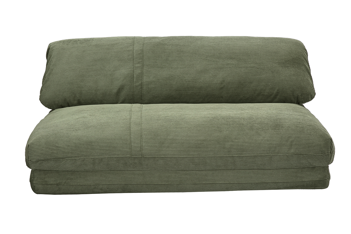 Zweisitzer-Schlafsofa aus khakifarbenem Samt-Cordstoff SPENCER