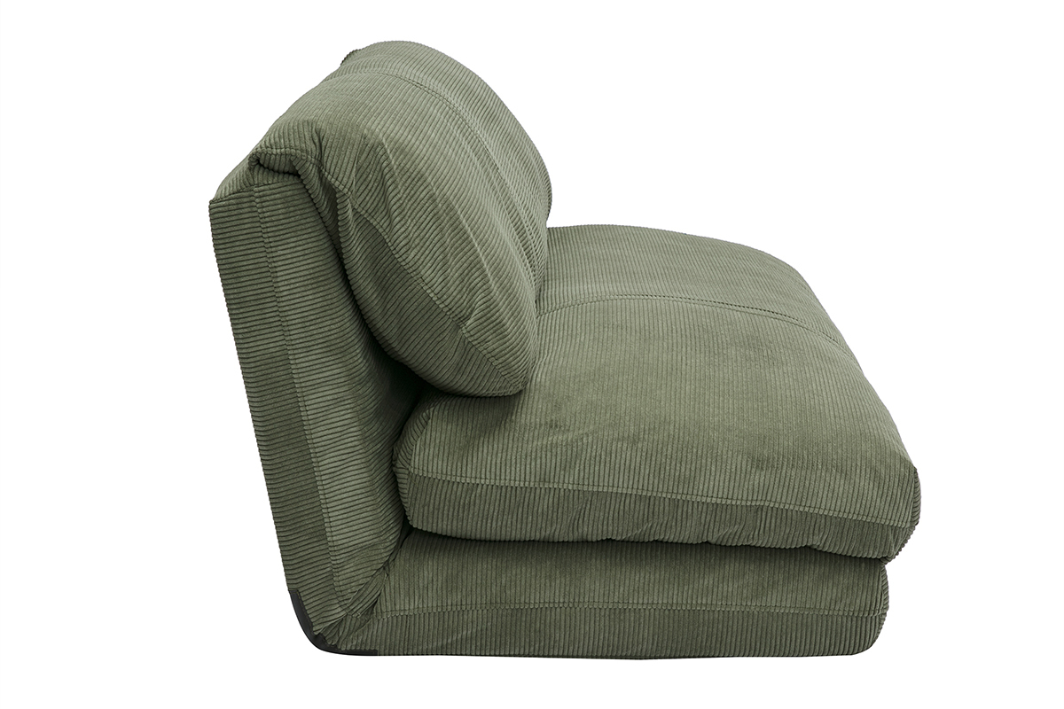 Zweisitzer-Schlafsofa aus khakifarbenem Samt-Cordstoff SPENCER