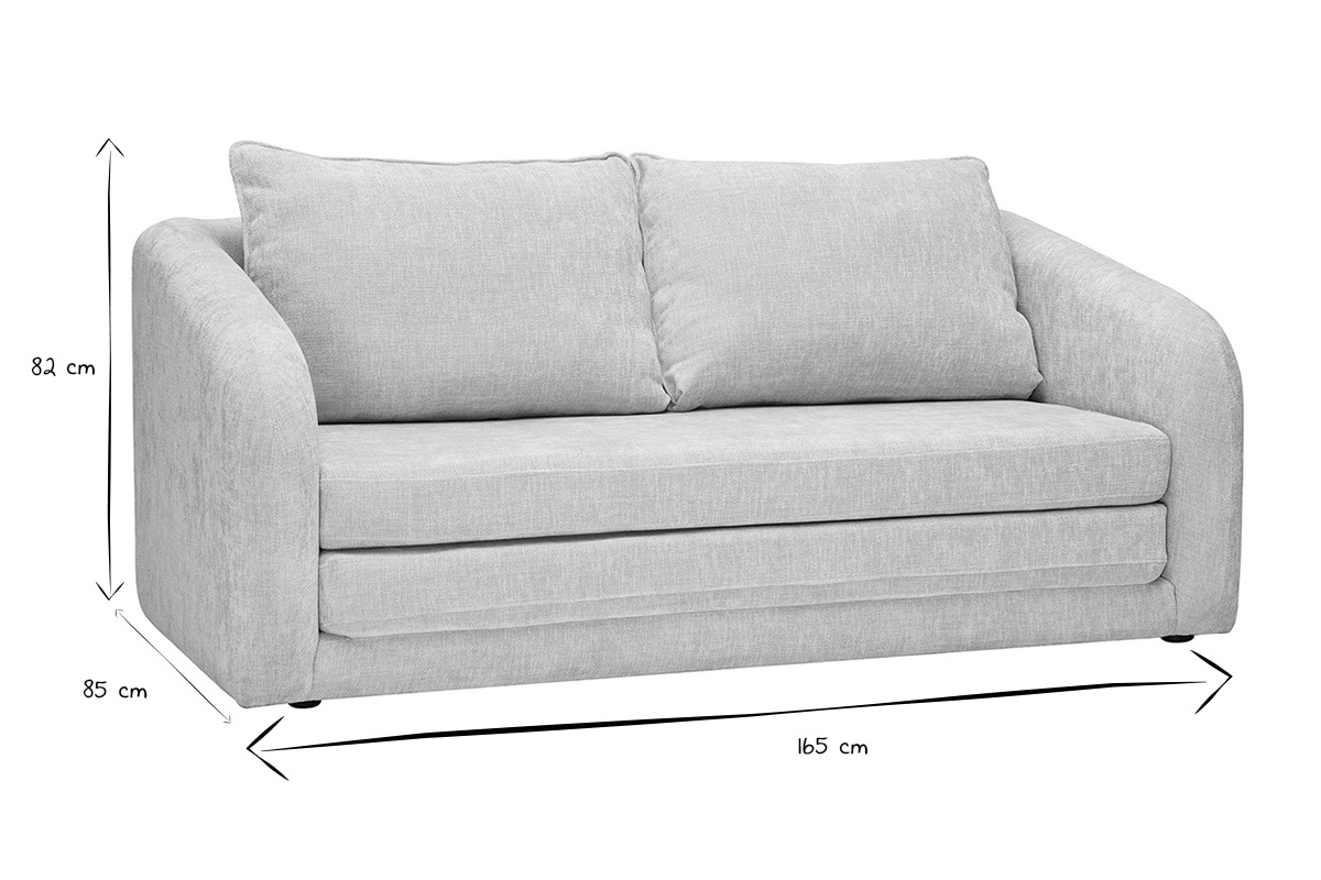 Zweisitzer-Schlafsofa, Mae 165x85x82 cm, schwarz und wei.