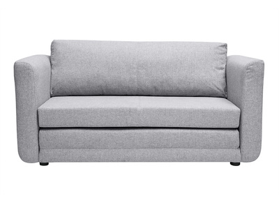 Zweisitzer-Schlafsofa in hellem grauen Stoff LEON