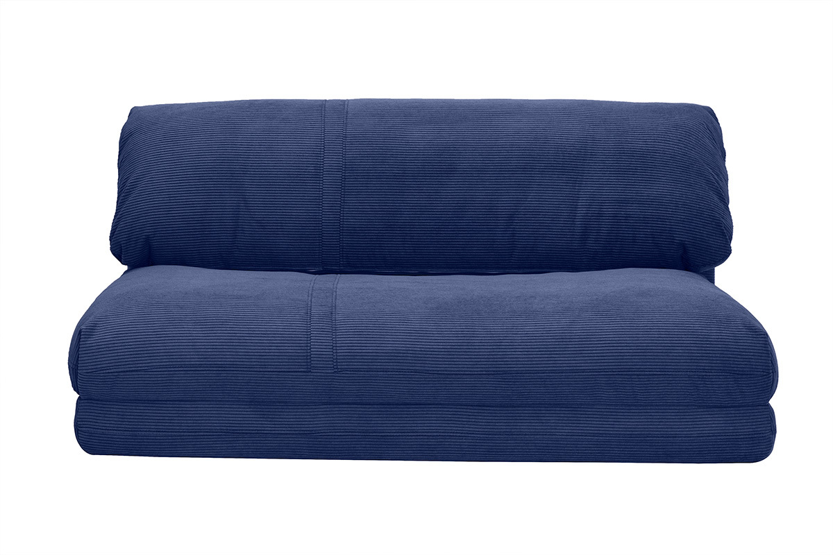 Zweisitzige Schlafsesseln aus Samtcord in Dunkelblau SPENCER