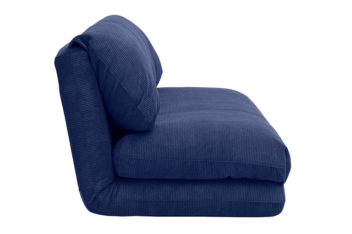 Zweisitzige Schlafsesseln aus Samtcord in Dunkelblau SPENCER